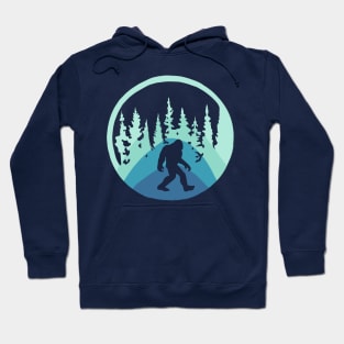 Bigfoot in Teal Forest Hoodie